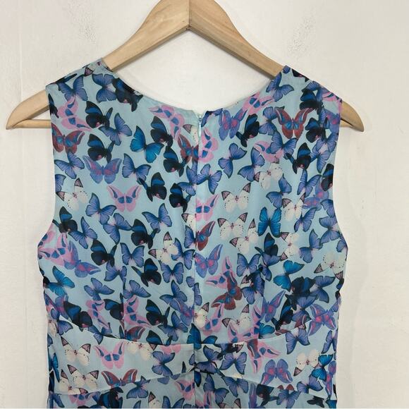 Blue Silk Butterfly Taylor Swift Lover Fit Flare Dress Size 6 - Picture 8 of 12